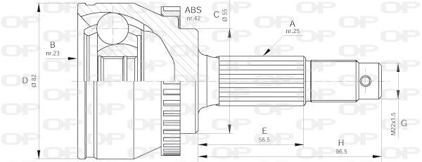 OPEN PARTS Nivelsarja, vetoakseli CVJ5597.10